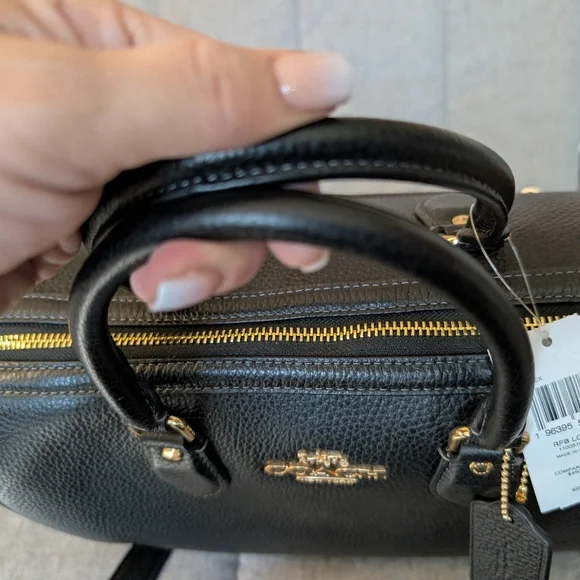 Coach Large Rowan Black Pebbled Leather - Picture 9 of 11